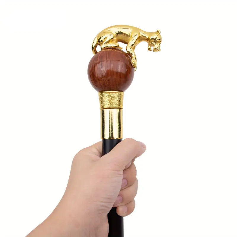 Canne à pommeau décorée - Léopard - canne de marche