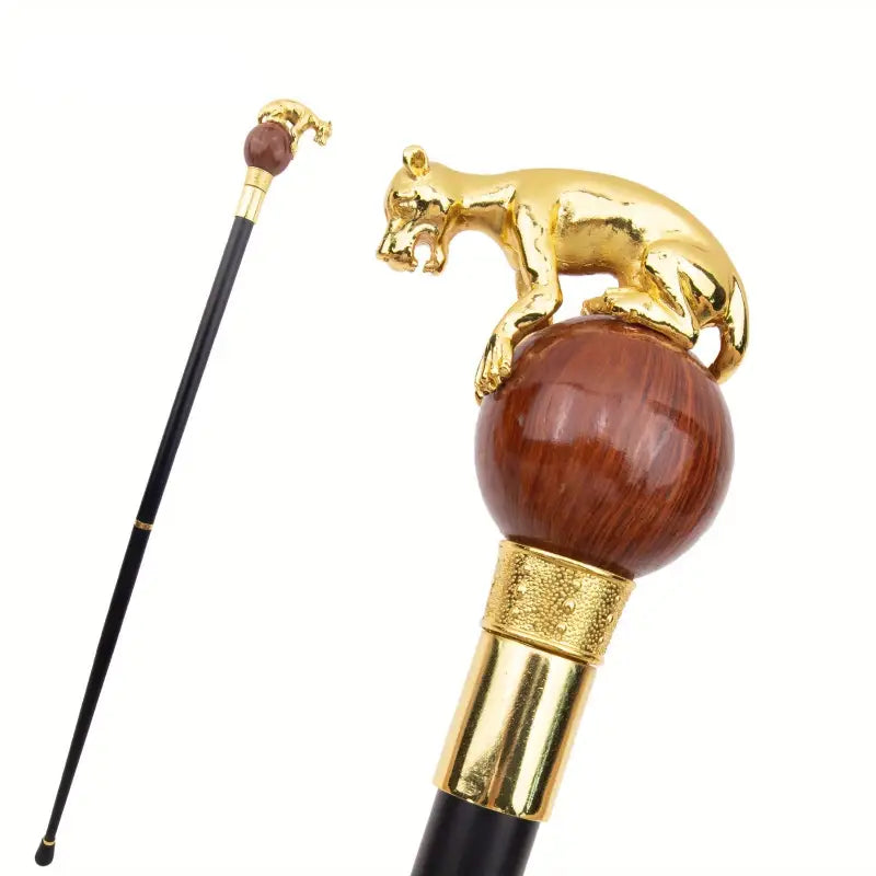 Canne à pommeau décorée - Léopard - canne de marche