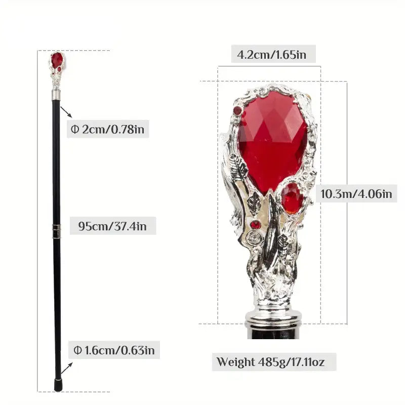 Canne avec diamant - Rouge - canne de marche