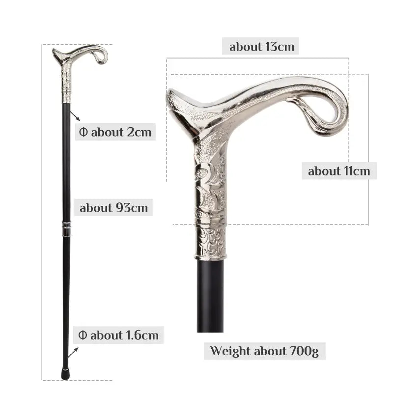 Canne de Luxe Blanche Courbe - Blanche Courbe - canne de marche