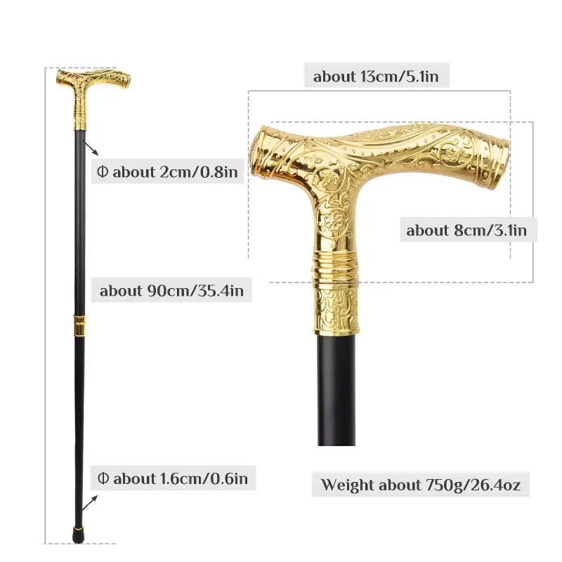 Canne de luxe loup doré - Gold Wolf - canne de marche