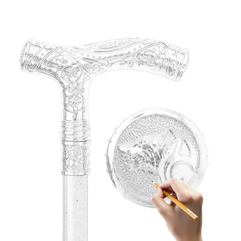 Canne de luxe loup doré - Gold Wolf - canne de marche