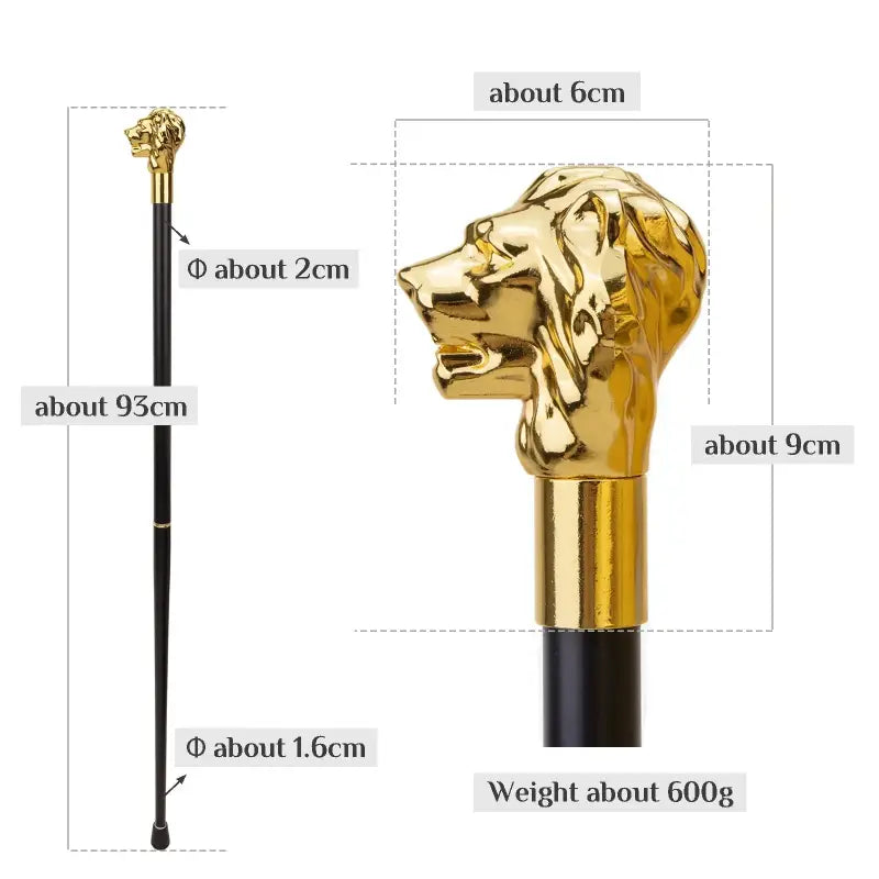 Canne de luxe tête de lion - Lion - canne de marche