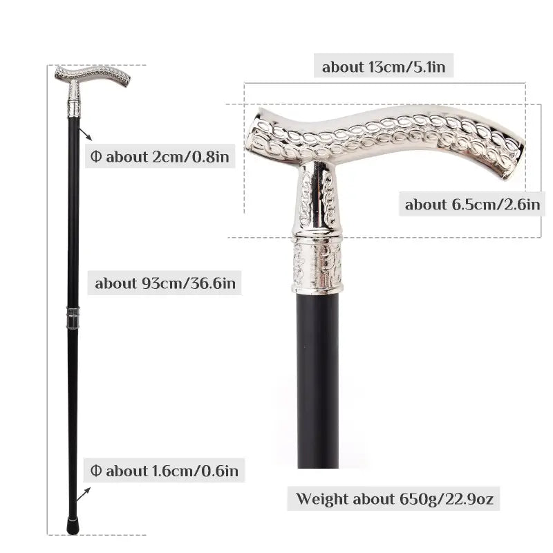 Canne de marche Luxe argenté - Argenté - canne de marche