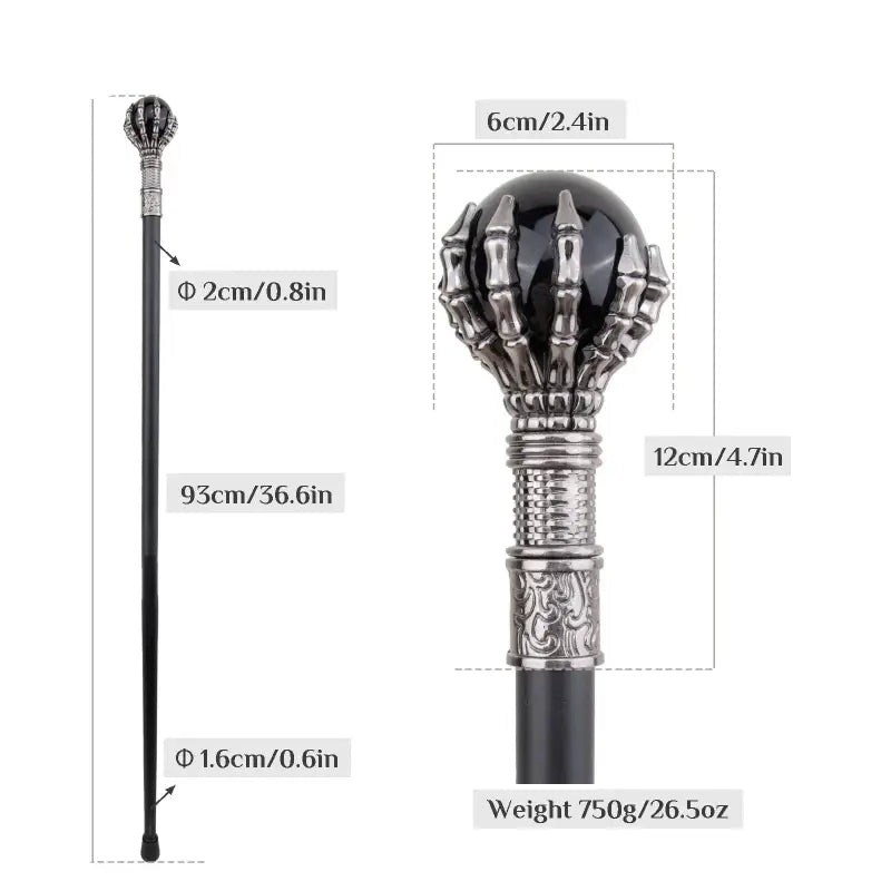 Canne de marche luxe boule - Noir - canne de marche