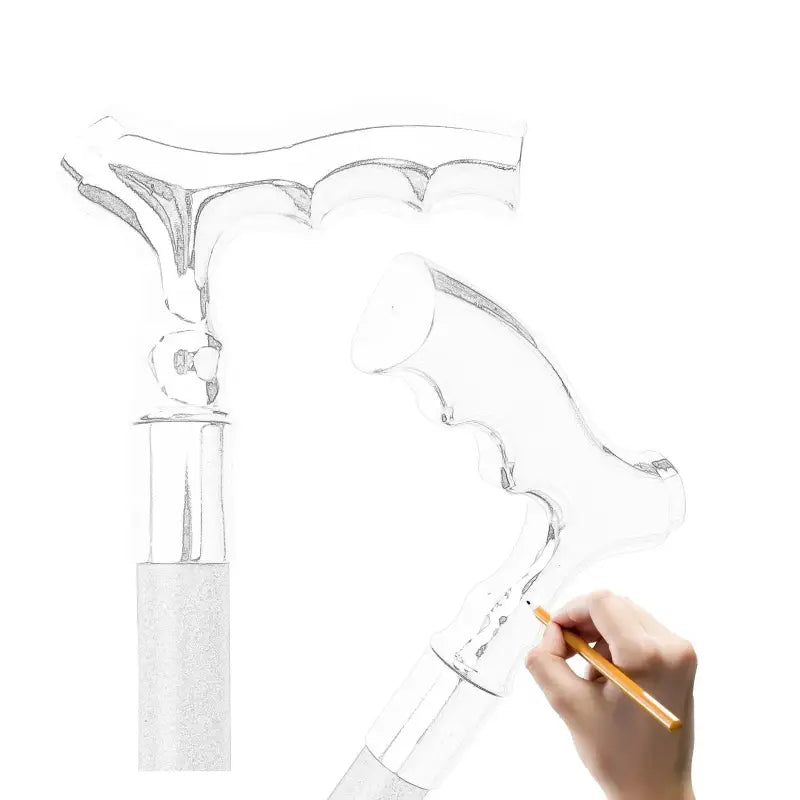 Canne de marche luxe en T - Argenté - canne de marche