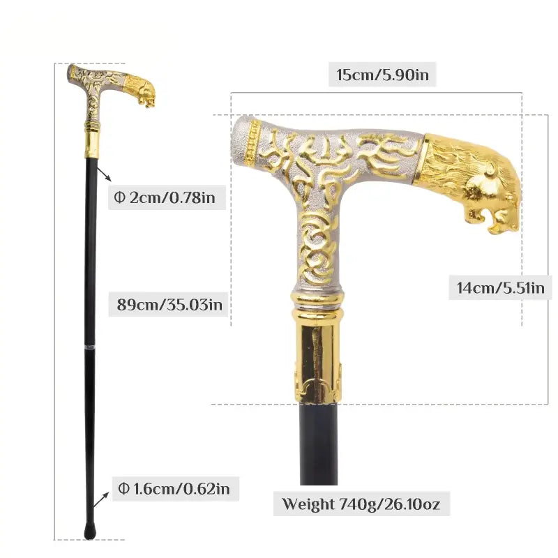 Canne de marche Luxe Lion - Tête de Lion - canne de marche