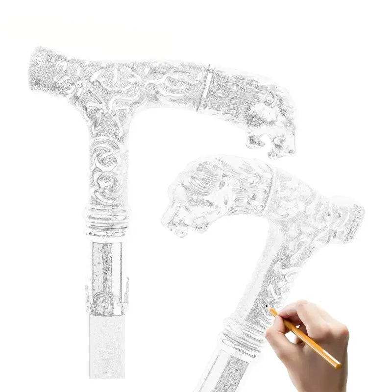 Canne de marche Luxe Lion - Tête de Lion - canne de marche