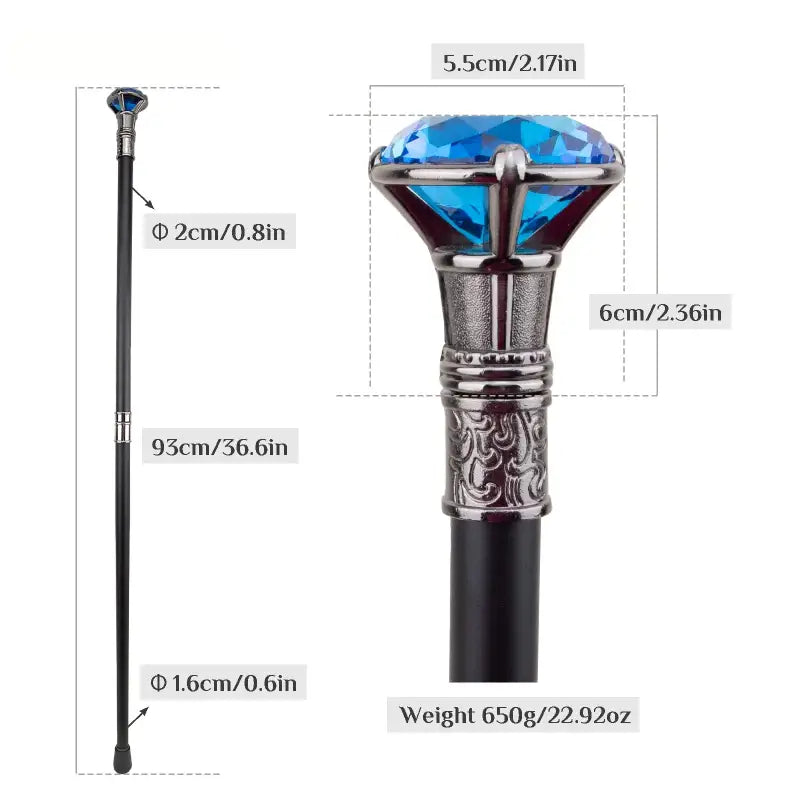 Canne de marche Luxe milord - Saphir - canne de marche