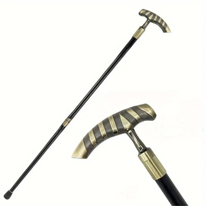 Canne de marche luxe rayée - Marteau courbée - canne de marche