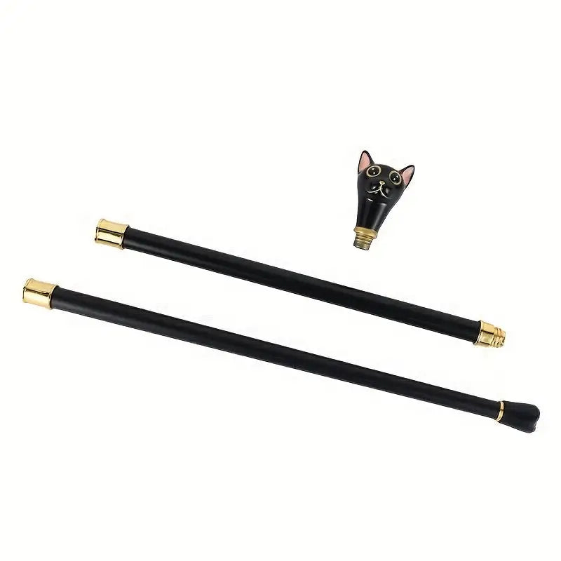 Canne de marche luxe tête de chat - Tête de chat