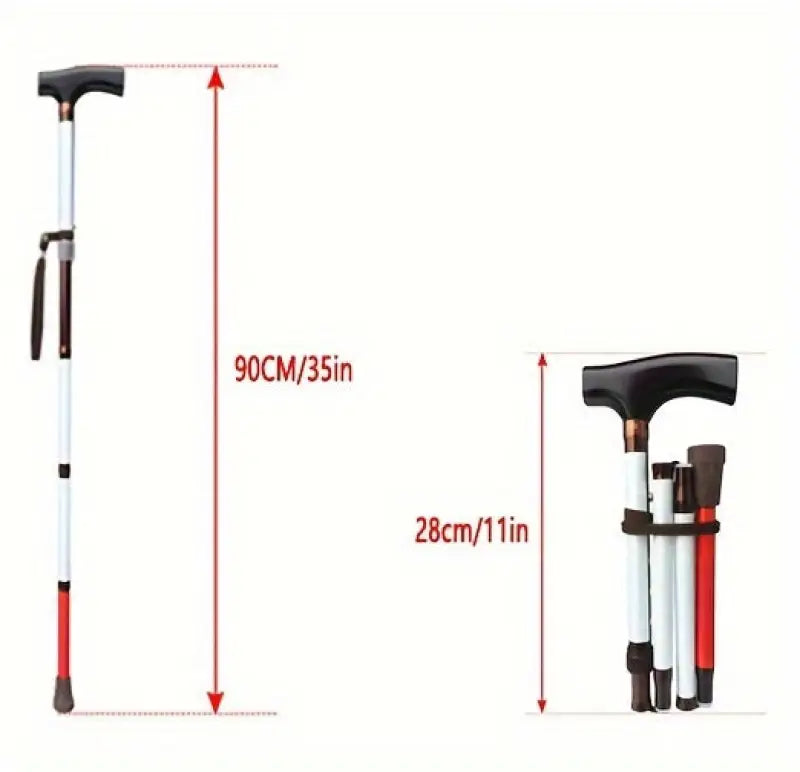 Canne de marche pliante et réglable - Pliable - canne de marche