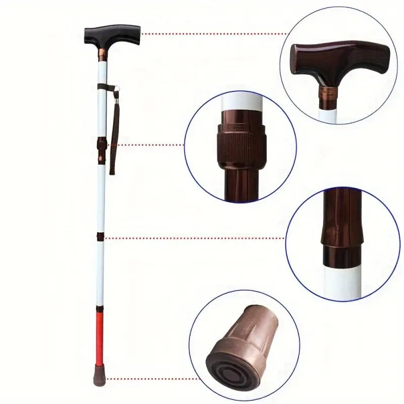 Canne de marche pliante et réglable - Pliable - canne de marche