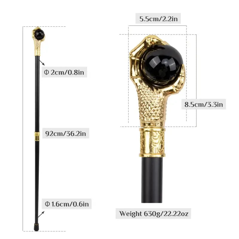 Canne de marche pommeau Griffes dragon - 93cm - canne de marche