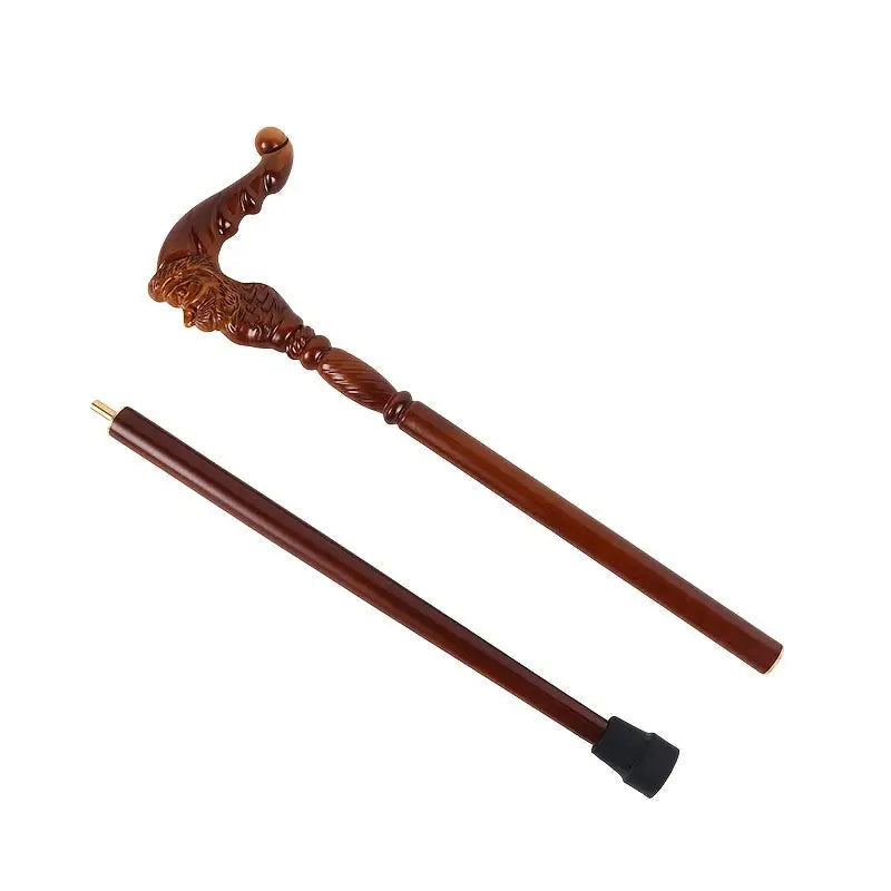 Canne en bois sculpté Père Noël - Père Noël - canne de marche