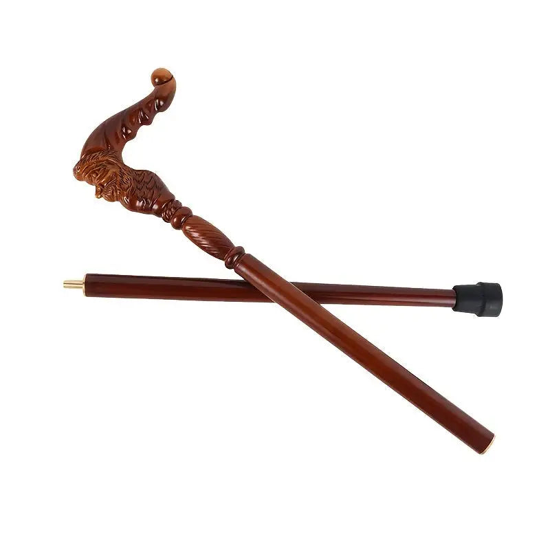 Canne en bois sculpté Père Noël - Père Noël - canne de marche