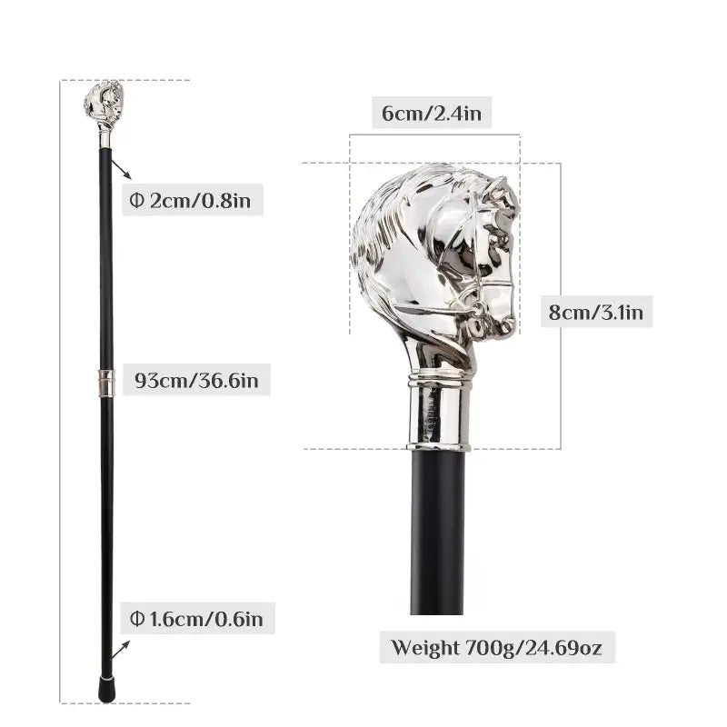 Canne épée Cheval - 93cm - canne de marche