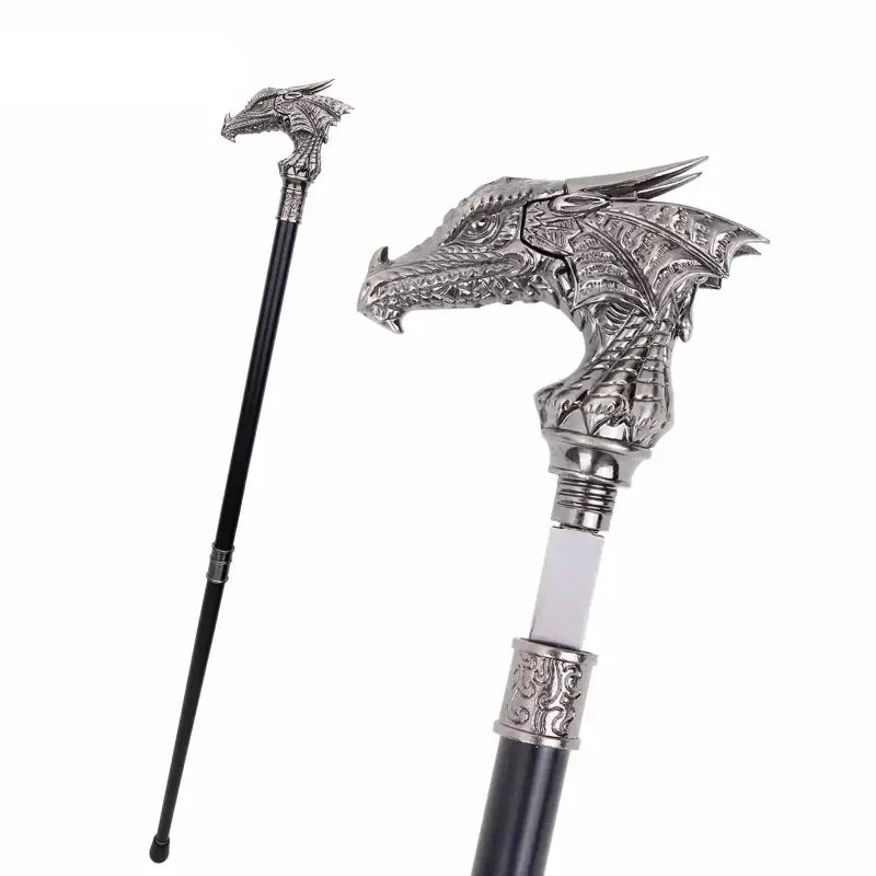 Canne épée Dragon Argenté - 93cm - canne de marche