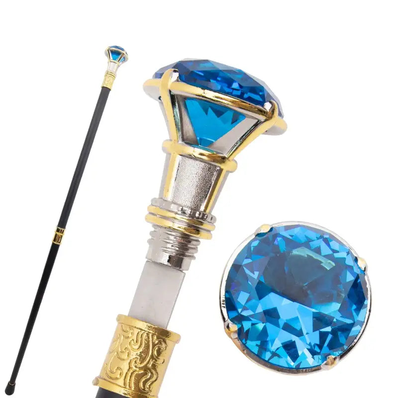 Canne épée Luxe Diamant Bleu - 90cm - canne de marche