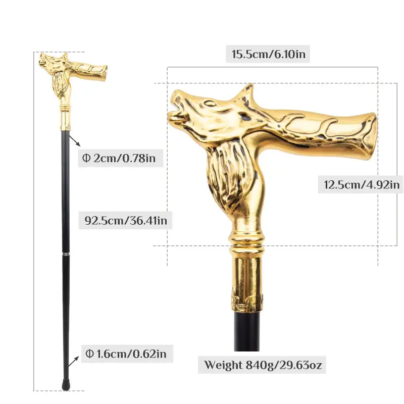 Canne épée Tête de cerf - 92cm - canne de marche