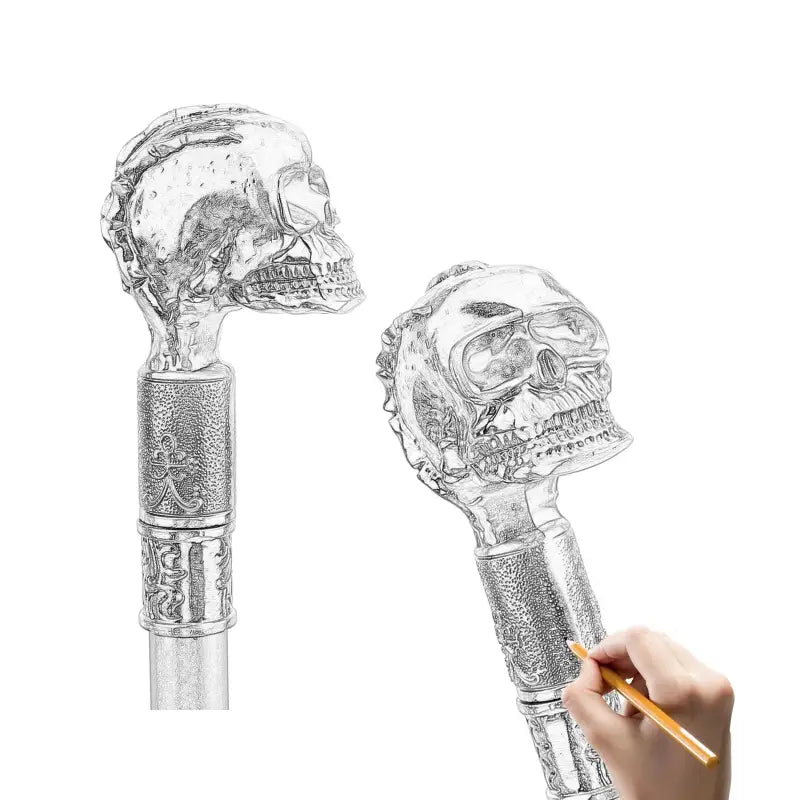 Canne épée Tête de mort - 93cm - canne de marche