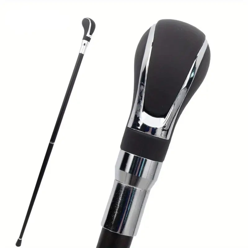 Canne pommeau argent - Noir - canne de marche