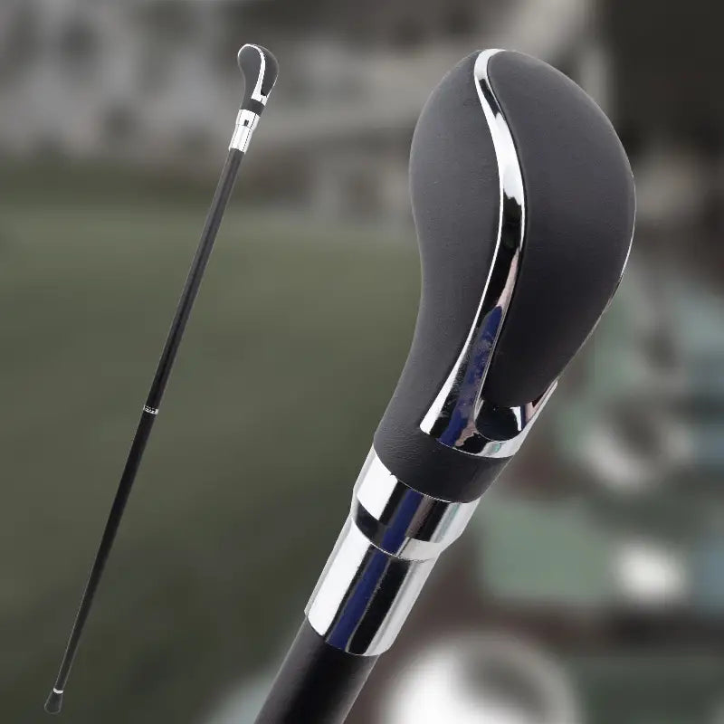 Canne pommeau argent - Noir - canne de marche