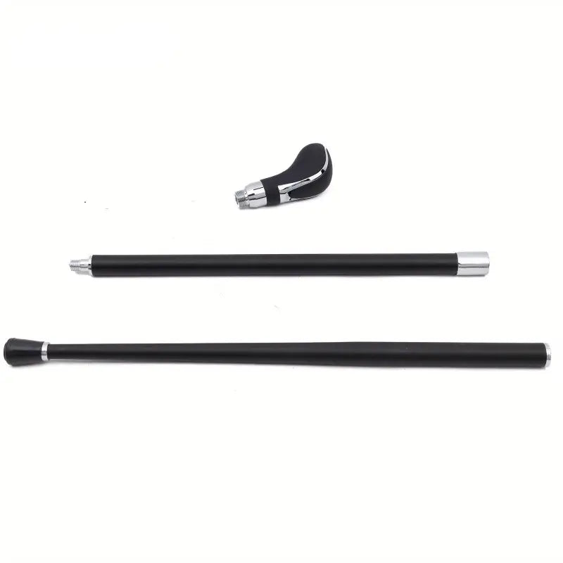 Canne pommeau argent - Noir - canne de marche