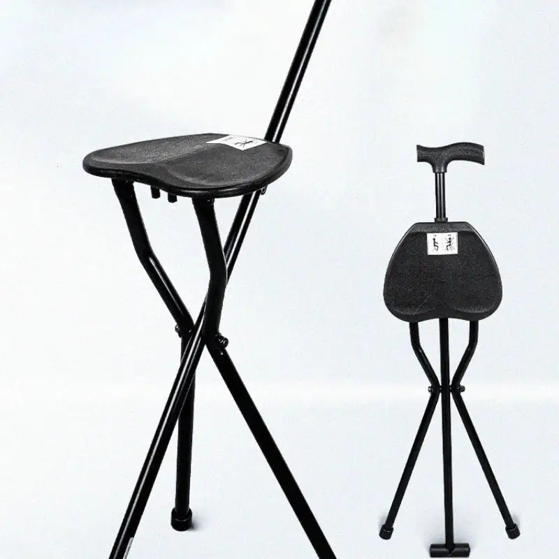 Canne siège de marche - Noir - canne de marche