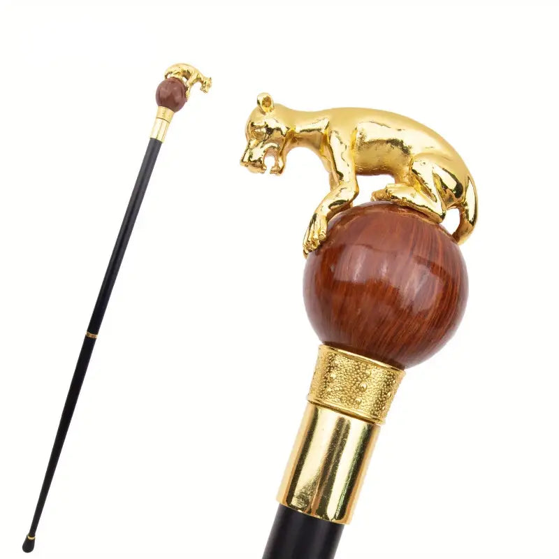 Canne à pommeau décorée - Léopard - canne de marche - zoom sur la matière