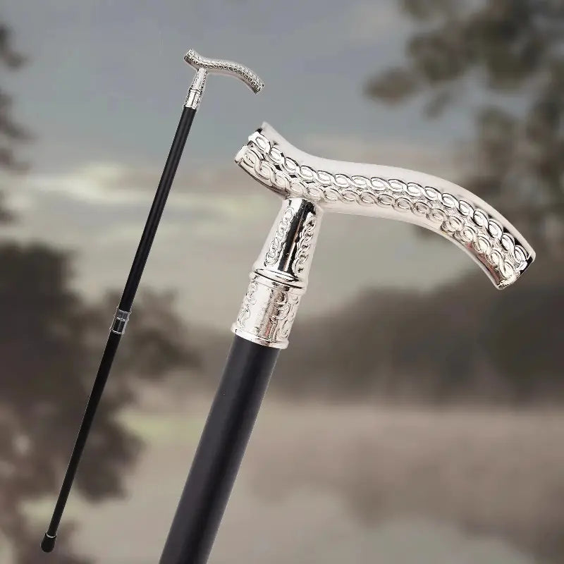 Canne avec épée - 93cm - canne de marche - gros plan de la poignée