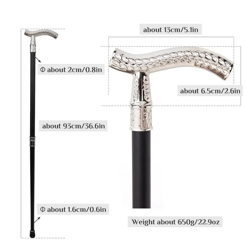 Canne avec épée - 93cm - canne de marche - vue d'ensemble