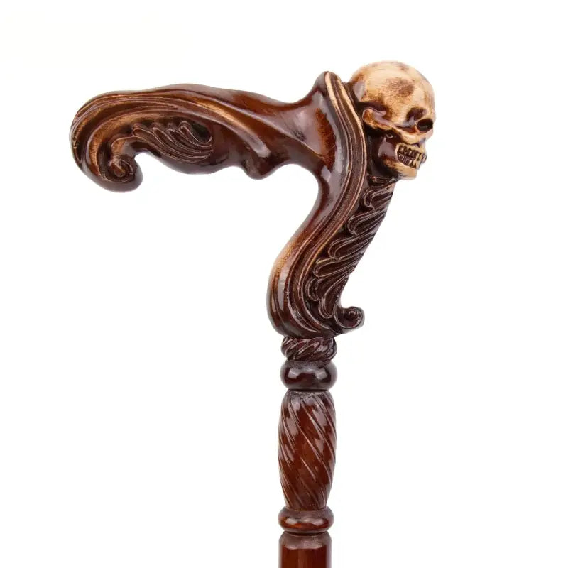 Canne de luxe crane sculpté - Crane sculpté - canne de marche