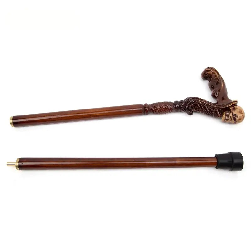 Canne de luxe crane sculpté - Crane sculpté - canne de marche - zoom sur la matière