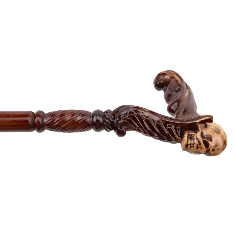Canne de luxe crane sculpté - Crane sculpté - canne de marche - détail des finitions