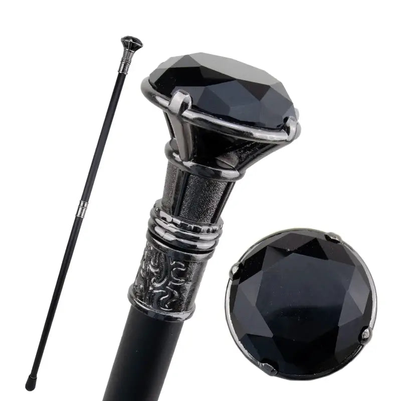 Canne de Luxe Diamant Noir - Diamant Noir - canne de marche - détail de la poignée