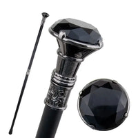 Canne de Luxe Diamant Noir - Diamant Noir - canne de marche - détail de la poignée