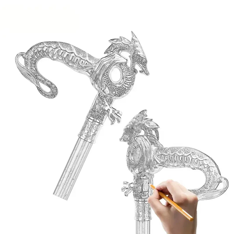 Canne de Luxe Dragon - Dragon - canne de marche - détail du fût
