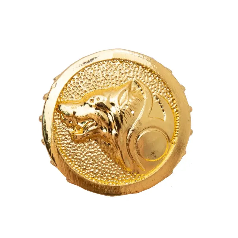 Canne de luxe loup doré - Gold Wolf - canne de marche - détail des finitions