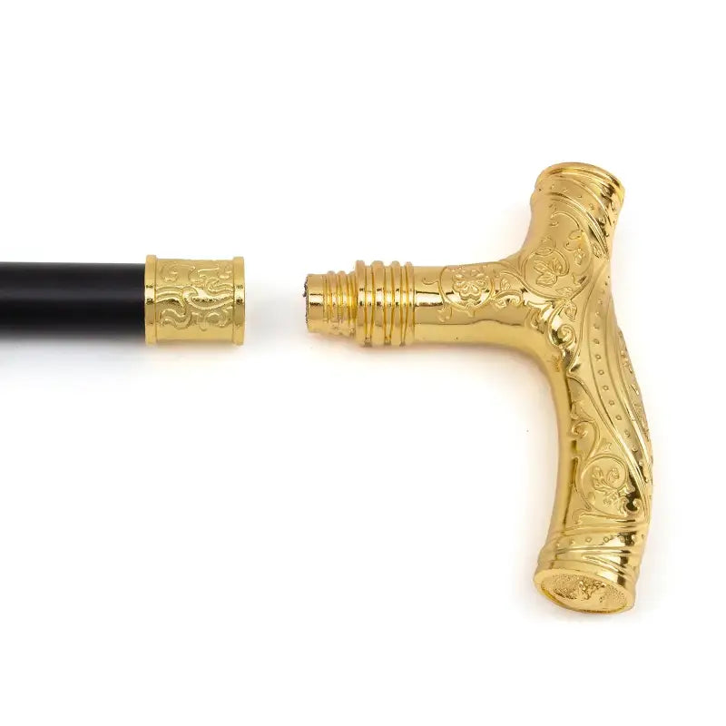 Canne de luxe loup doré - Gold Wolf - canne de marche - accessoires inclus
