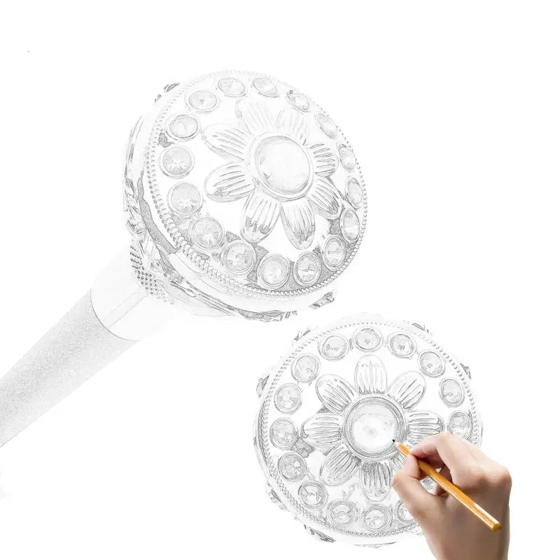 Canne de Luxe Motif Fleur - 91cm - canne de marche - détail du fût