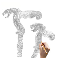 Canne de Luxe Serpent - Serpent - canne de marche - embout antidérapant