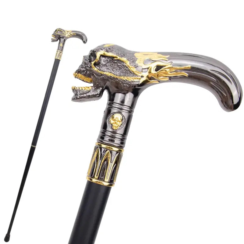 Canne de Luxe skull head - Skull Head - canne de marche - vue de profil (2)