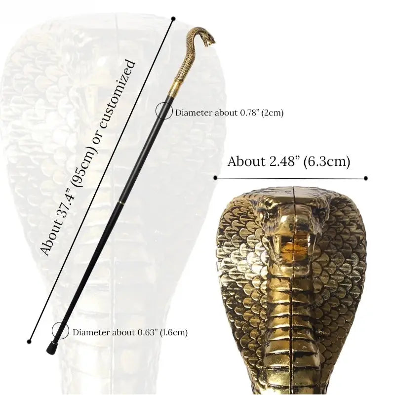 Canne de Luxe Tête de Cobra - canne de marche - détail du fût