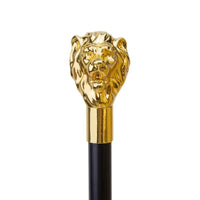 Canne de luxe tête de lion - Lion - canne de marche - zoom sur la matière