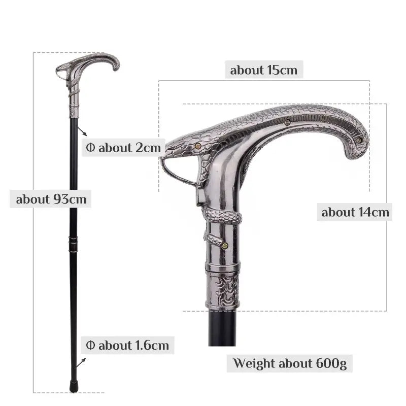 Canne de marche Design Serpent - 93cm - canne de marche - vue de dos