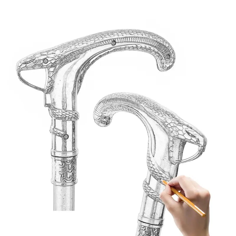Canne de marche Design Serpent - 93cm - canne de marche - embout antidérapant