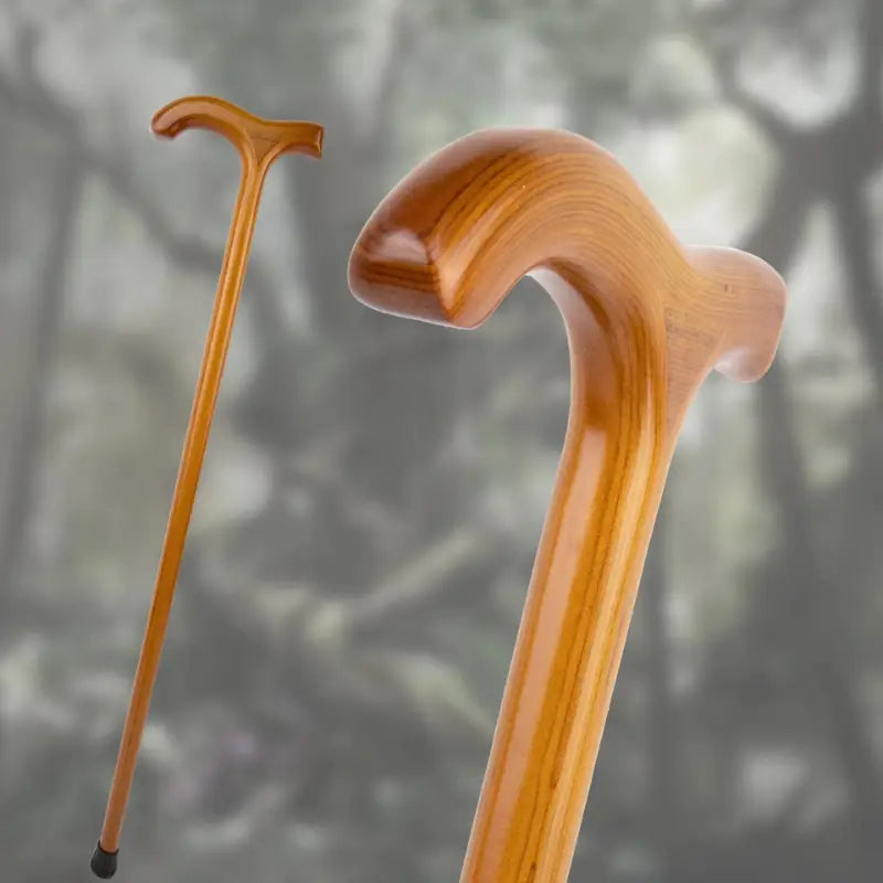 Canne de marche en bois orange - Orange - canne de marche - embout antidérapant