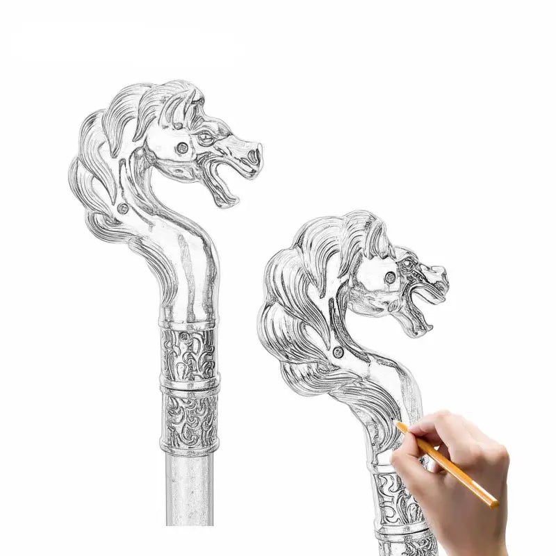 Canne de marche Hippocampe - 93cm - canne de marche - détail du fût