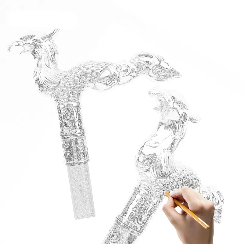 Canne de marche luxe Phoenix - 94cm - canne de marche - détail de la poignée